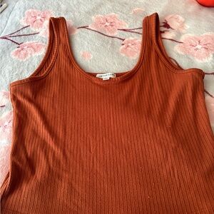 Anthropologie Terracotta Ribbed Tank Top